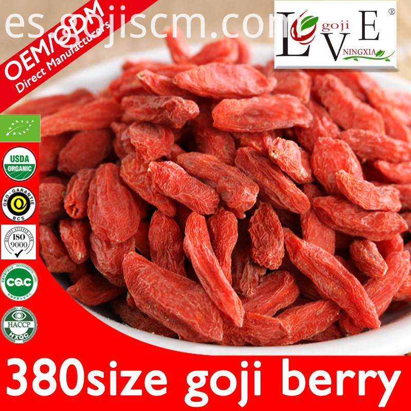 380 tamaño certificado de la UE seca Baya de Goji 380size EU Certificate Dried Goji Berry